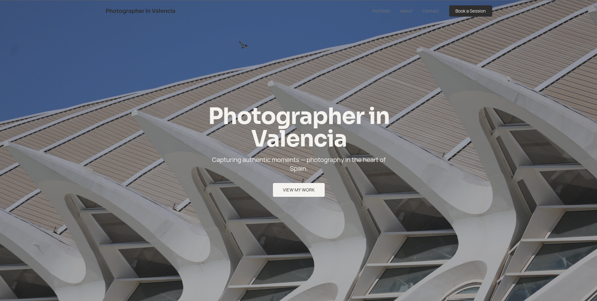 Screenshot of Photographer in Valencia website